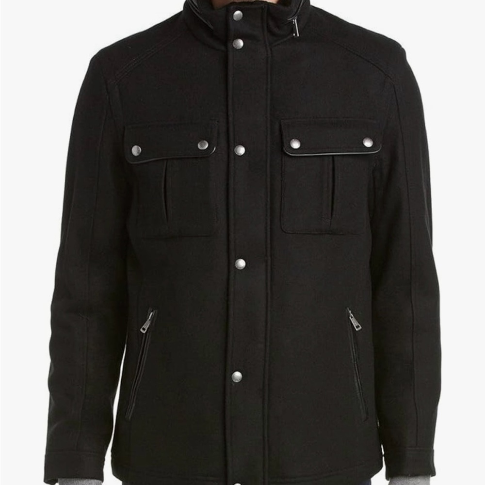 Cole Haan Men's Black Wool blend Jacket